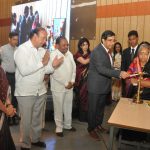 Chief guest Dr Rakesh Sinha inaugrating the annual day function along with Sarchitnis amdam and Managment