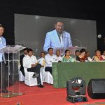 Dr Major Jeetendra singh presenting annual report