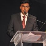 Student General Secretary presenting student annual report