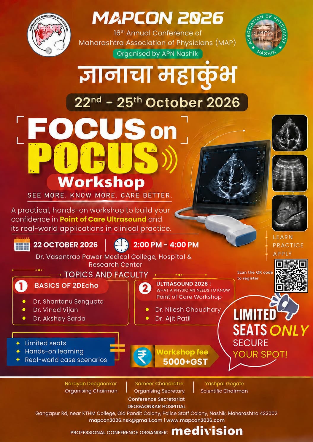 MAPCON NASHIK 2026 : Participation of Faculty, Residents and Final-Year MBBS Students in Echocardiography & Focus on POCUS” Workshop